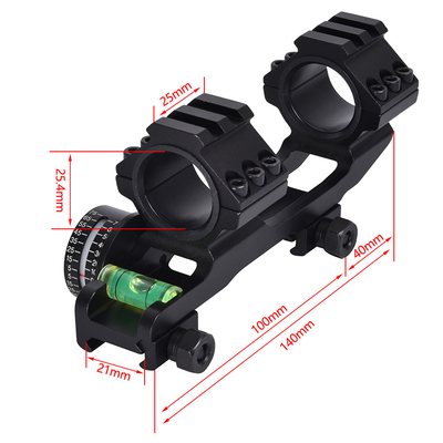 Alcance montaje negro mate acabado anillos dobles Indicador de nivel de burbuja y ángulo para 21 mm