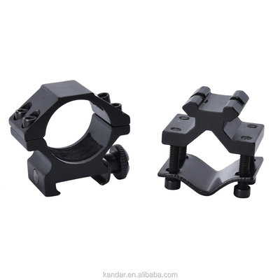 25.4mm de aleación de aluminio montaje de anillo doble desmontable para linterna negra y 100g de peso