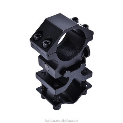 25.4mm de aleación de aluminio montaje de anillo doble desmontable para linterna negra y 100g de peso