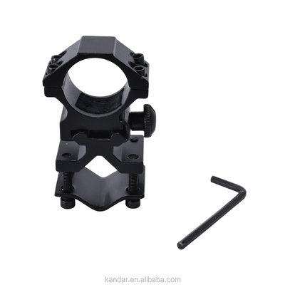 25.4mm de aleación de aluminio montaje de anillo doble desmontable para linterna negra y 100g de peso