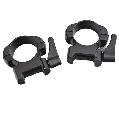 1 pulgada de acero mediano de liberación rápida anillos de visión de alcance montajes negro revestido acabado duradero