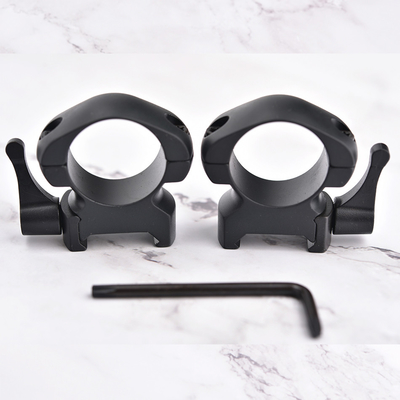 1 pulgada de acero mediano de liberación rápida anillos de visión de alcance montajes negro revestido acabado duradero