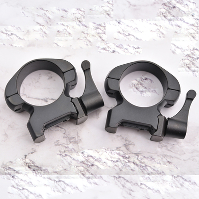 1 pulgada de acero mediano de liberación rápida anillos de visión de alcance montajes negro revestido acabado duradero