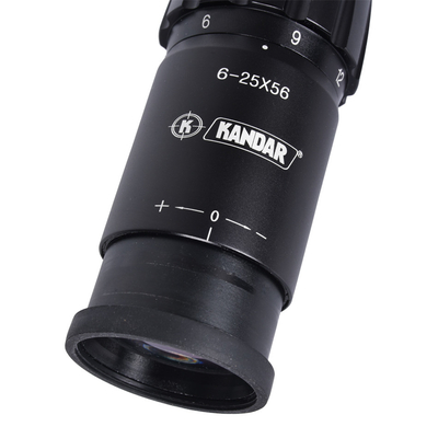 Alcance de disparo de precisión 6-25X56SFF con primer plano focal y aleación de aluminio duradero
