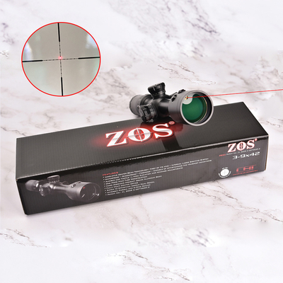 Objetivo óptico esencial ZOS 3-9x42 R6 Primer plano focal Objetivo con iluminación roja