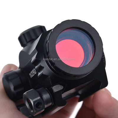 1x Mini Red Dot Sight para iluminación de caza 6 niveles Tipo de botón rojo de empuje