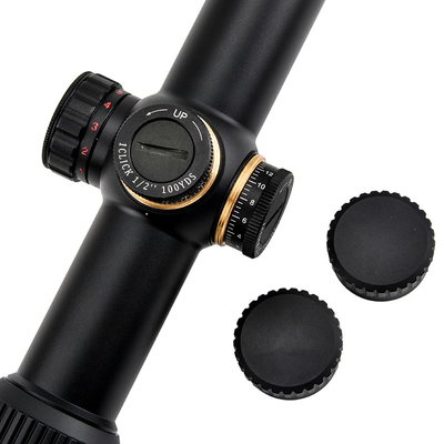1-6x24 Vidrio táctico negro con retículo grabado Óptica de alcance para la caza LPVO Visión versátil