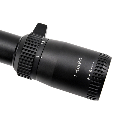 1-6x24 Vidrio táctico negro con retículo grabado Óptica de alcance para la caza LPVO Visión versátil