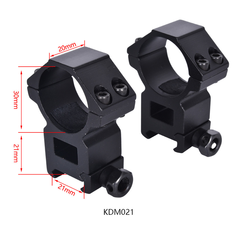 Alto perfil de doble anillo de alcance de montaje de anillos dobles montaje negro mate Centro de altura 21 mm