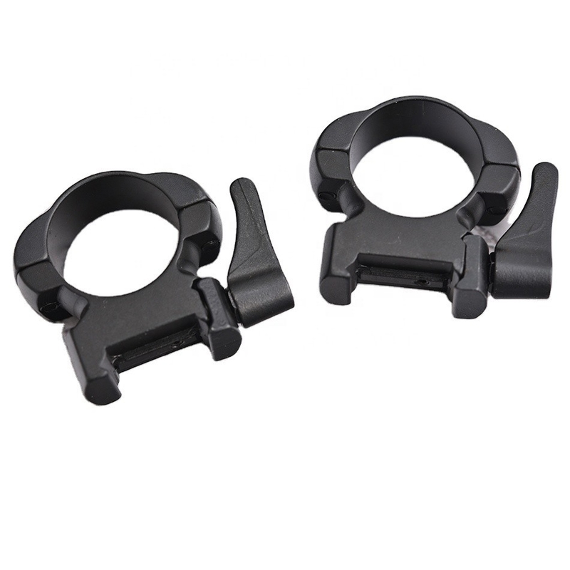1 pulgada de acero mediano de liberación rápida anillos de visión de alcance montajes negro revestido acabado duradero