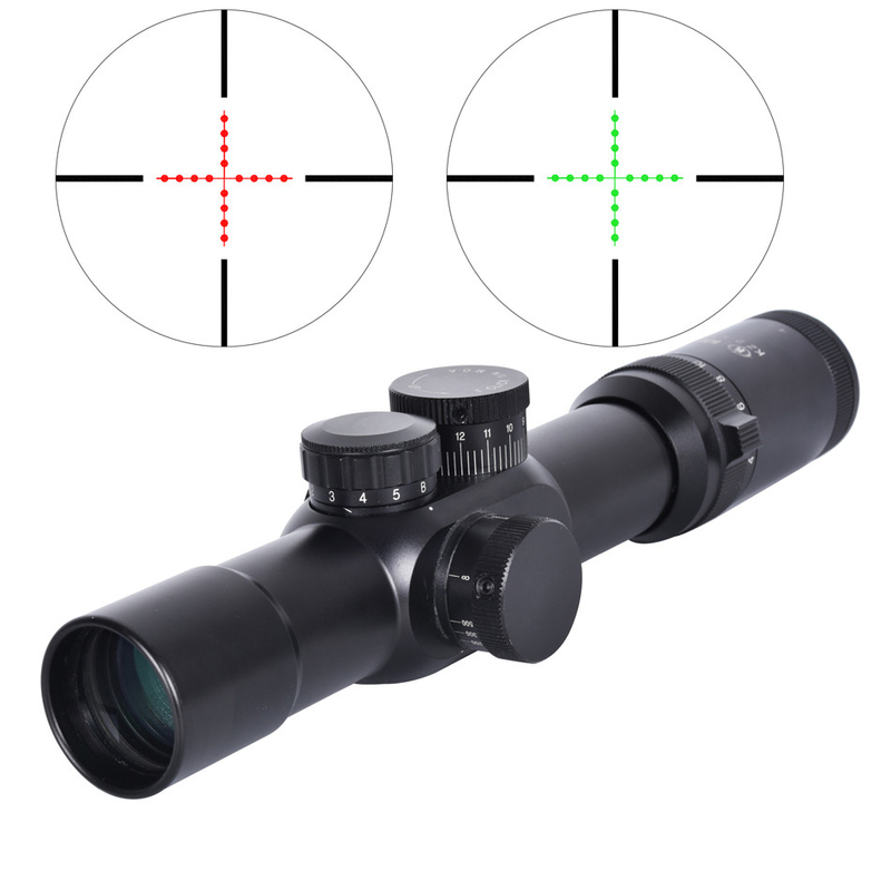 Magnificación 2-12x de caza óptico 35mm Tubo de una pieza SF FFP Red y Green Scope