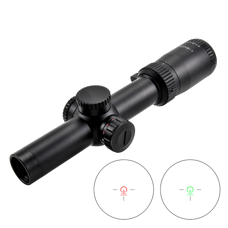 1-6x24 Vidrio táctico negro con retículo grabado Óptica de alcance para la caza LPVO Visión versátil